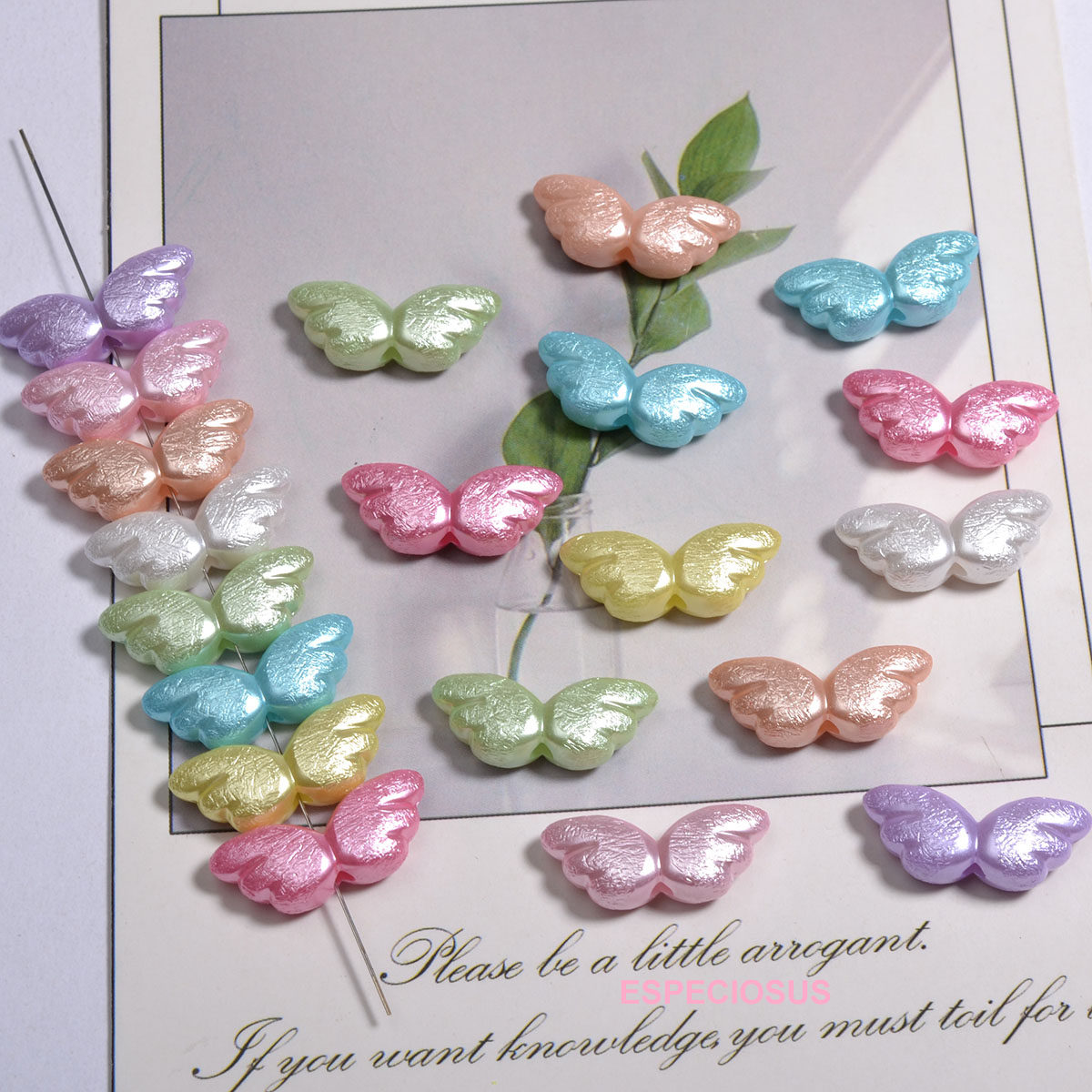 22mm珠光磨砂彩色亚克力卡通翅膀有孔珠子diy饰品配件手机绳材料,饰品/流行首饰/时尚饰品新,其他DIY饰品配件,淘宝优惠券,粉丝福利购,淘宝优惠卷