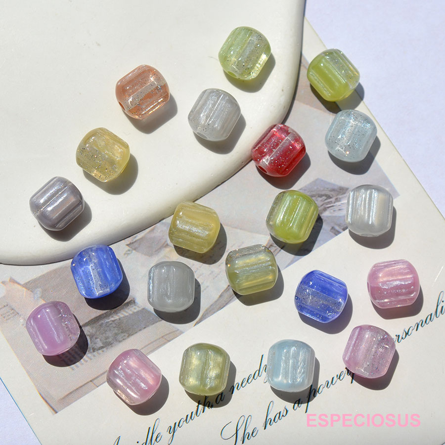 透明果冻彩色树脂圆柱形葱粉管珠