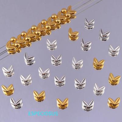 亮银色电镀双孔麦穗隔珠串珠配件