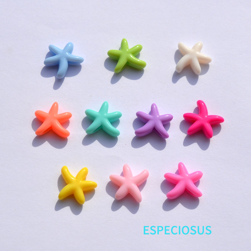 浅彩色亚克力海星散珠子项链配件