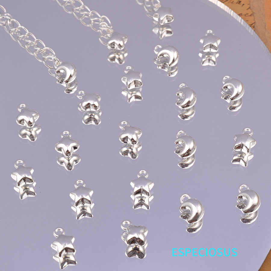 亮银色电镀合金五角星尾链挂件diy饰品配件月亮吊坠手链串珠材料,饰品/流行首饰/时尚饰品新,其他DIY饰品配件,淘宝优惠券,粉丝福利购,淘宝优惠卷