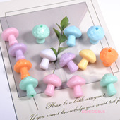 马卡龙彩色亚克力立体卡通蘑菇散珠子diy饰品配件手机绳串珠材料