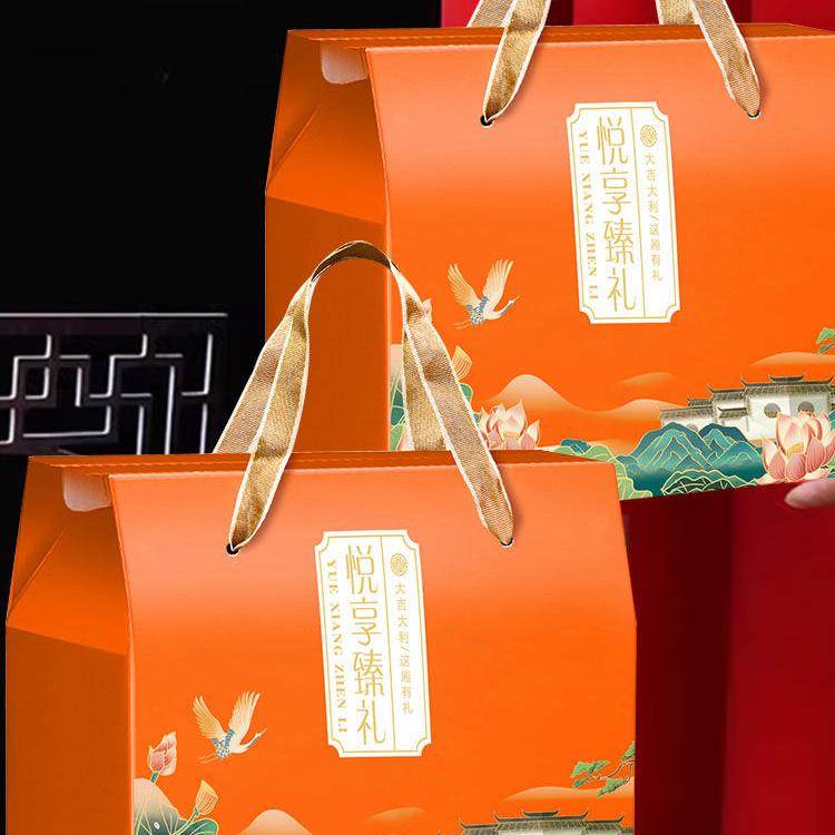 2025新款年货礼盒包装盒通用特产礼品盒空盒熟食坚果红枣礼盒批发