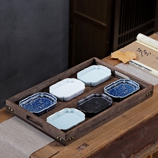 中式果盘家用客厅茶几户外干果坚果零食收纳盒水果点心茶点盘分格