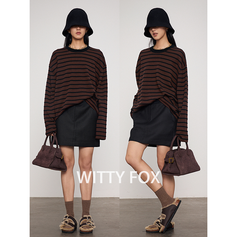 WITTYFOXA字羊毛半裙