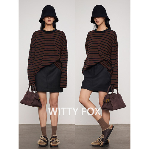 WITTYFOXA字羊毛半裙
