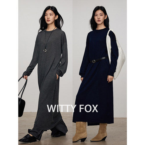 WITTYFOX圆领真丝羊毛T恤衫