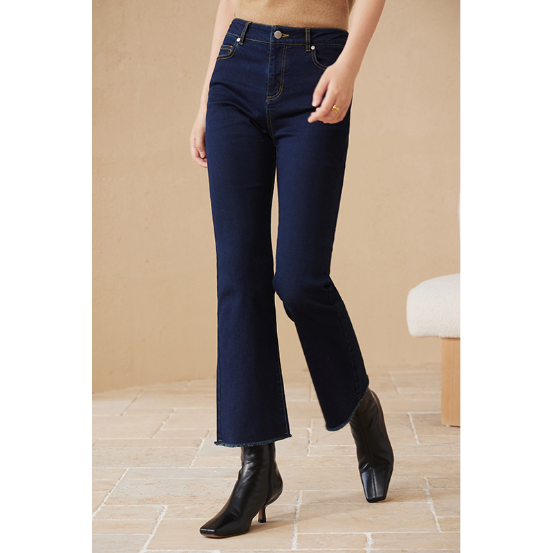 WITTYFOX日本进口发热牛仔裤微喇