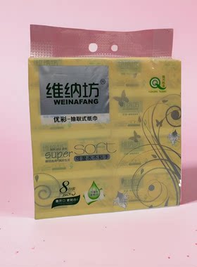维纳坊优彩85抽5层8包可湿水纸巾