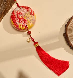 2023凤归云正南位新中式祝福居家摆件工艺品手工车载挂件面小仙u.