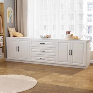 实木飘窗柜落地窗台柜床边可坐人矮柜防晒阳台储物柜收纳柜子定制