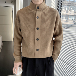 开衫毛衣男外套秋冬纯色男装轻熟风针织衫上衣 6928 P85控135图片