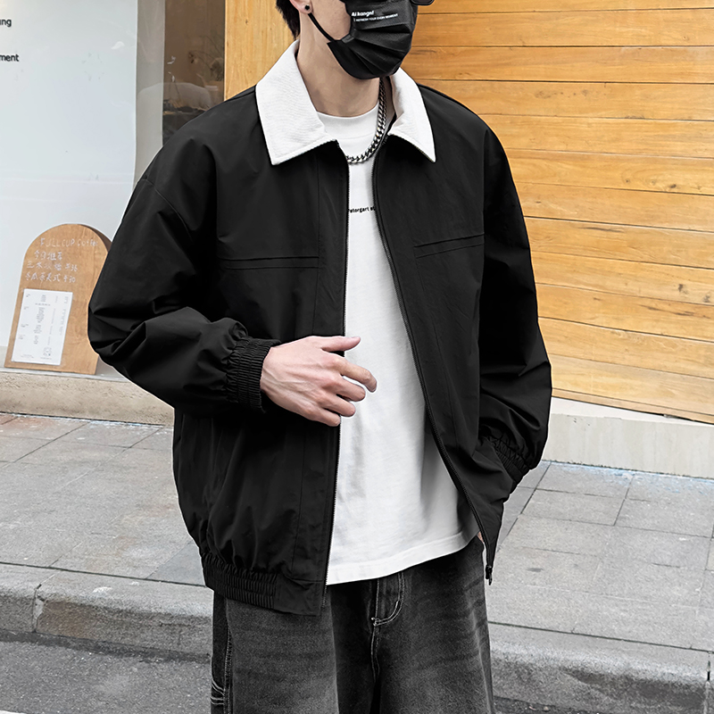 2025新款男士百搭休闲外套拼接翻领上衣5203P108，男装夹克，星座615（原A358-1）