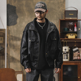 日系复古皮衣外套男春秋美式皮夹克宽松潮牌机车服上衣7806P155，男装夹克，星座615（原A358-1）