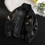 冬加绒皮衣外套男机车服痞帅棉服皮夹克PY7806加绒P165常规155，男装夹克，星座615（原A358-1）