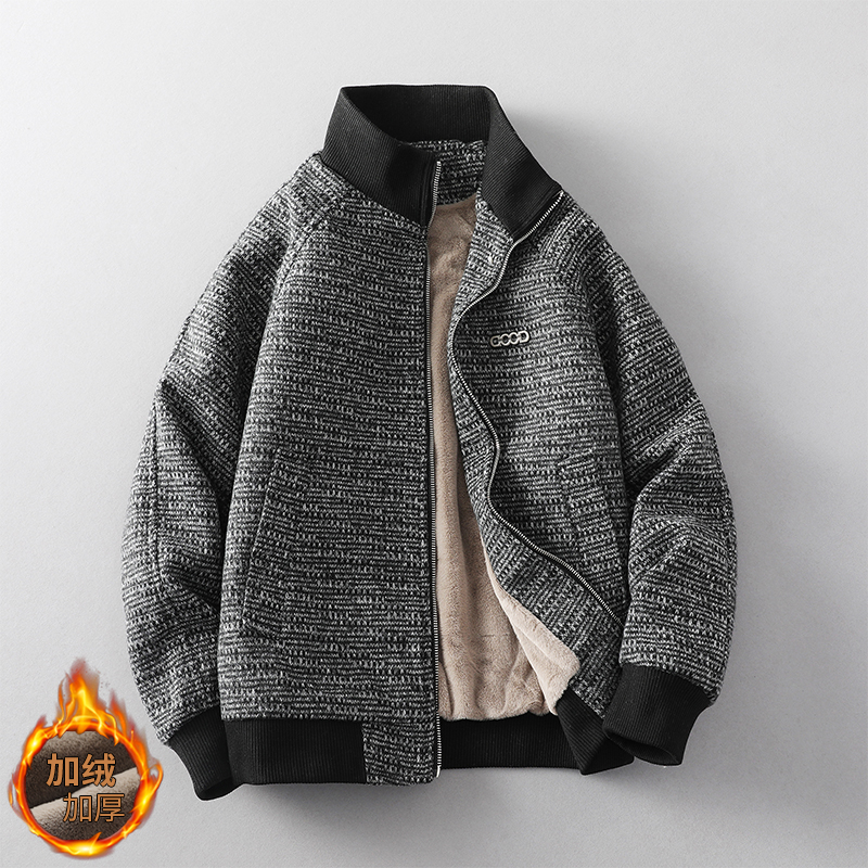 2025秋冬季新款潮流加绒保暖外套高端宽松夹克6153P128，男装夹克，星座615（原A358-1）