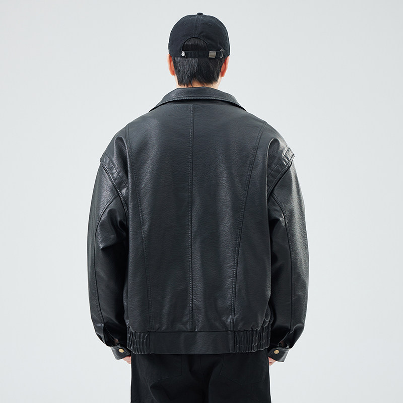 痞帅宽松机车加厚皮衣百搭加绒外套男夹克PY7806加绒P165常规155,男装皮衣,星座615（原A358-1）