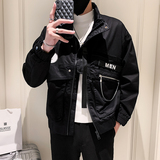 外套男2023春季休闲简约字母印花休闲时尚工装夹克潮8005-P108，男装夹克，星座615（原A358-1）