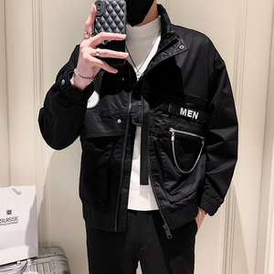 外套男2023春季休闲简约字母印花休闲时尚工装夹克潮 8005-P108图片