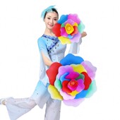 舞蹈道具手拿花手持牡丹花跳舞演出舞台表演运动会入场开幕式 创意