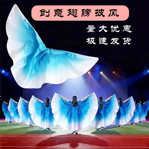 舞蹈表演蝴蝶翅膀披风开幕式