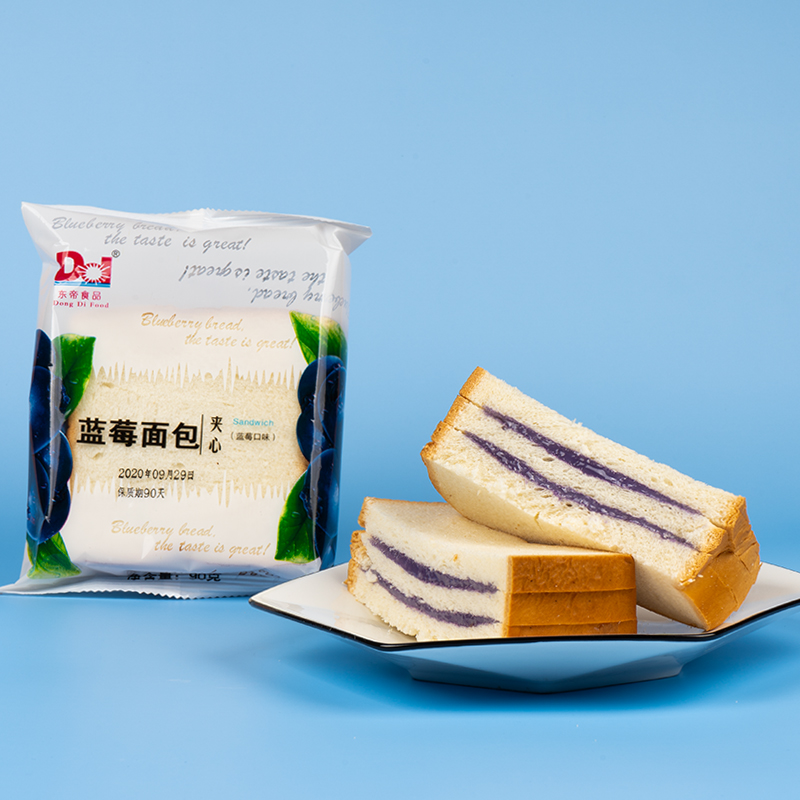 早餐东帝食品吐司面包夹心蓝莓味