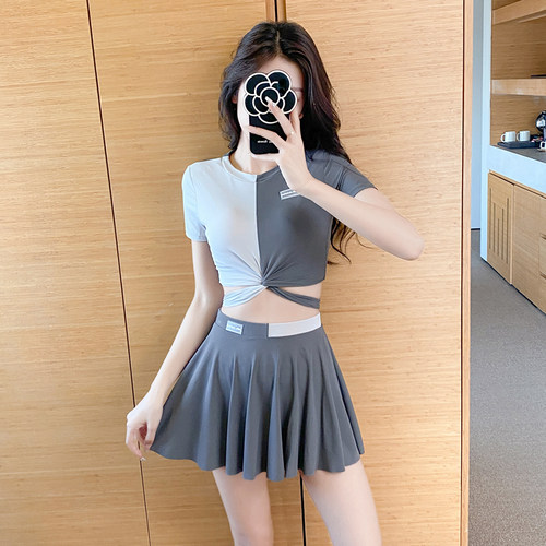 DouMi撞色高级感拍照泳衣女