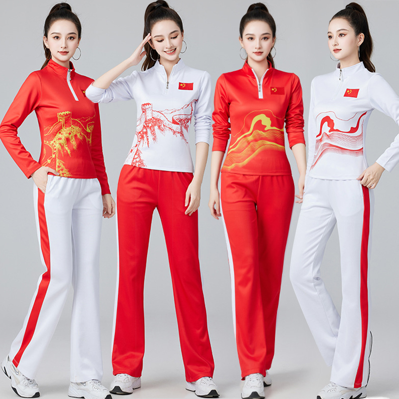 秋冬广场舞套装运动休闲上衣长袖