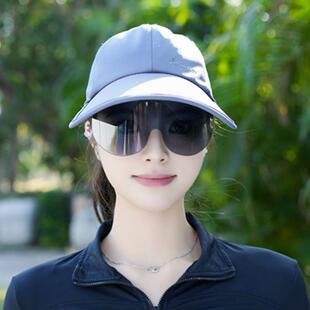 速干遮阳帽女士夏季新款大帽檐太阳帽骑车防紫外线半空顶鸭舌帽子