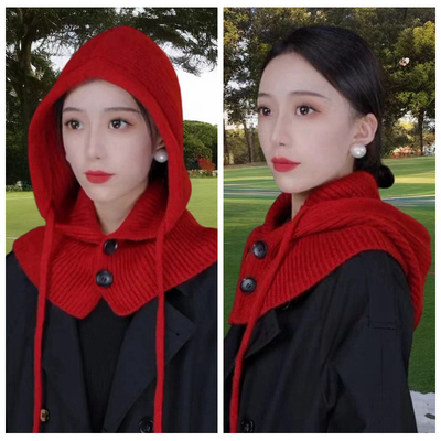 巴拉克拉法帽针织帽子围脖一体