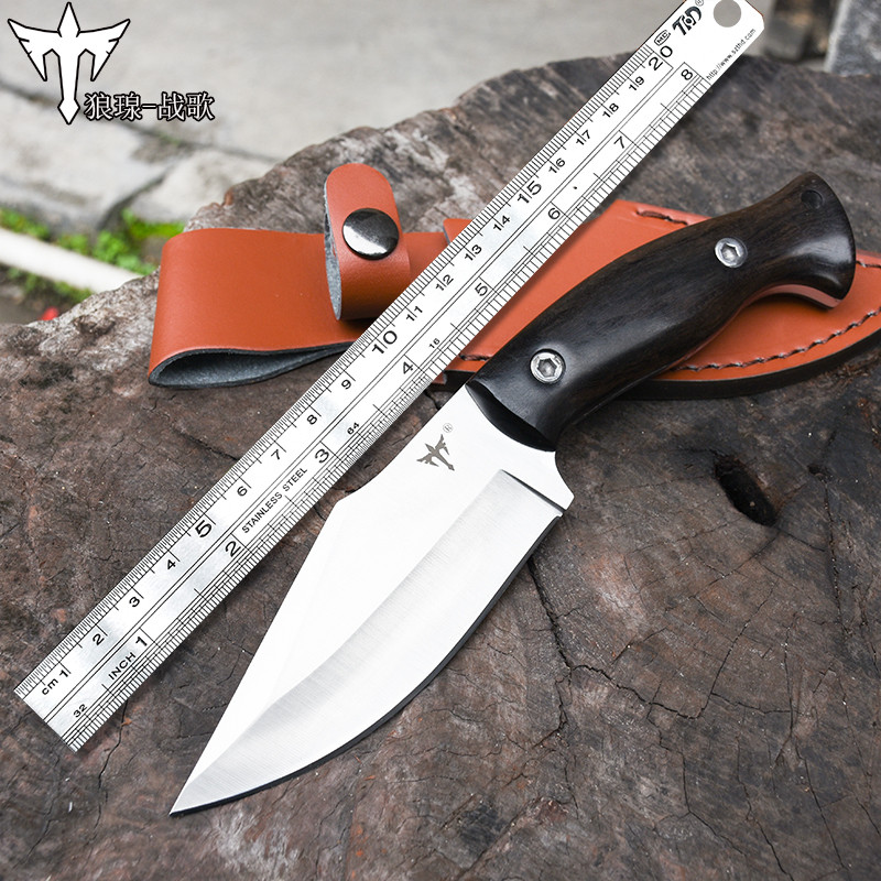 俄罗斯求生刀具 防身 冷兵器高硬度直刀开刃户外几何刀氚气刀随身