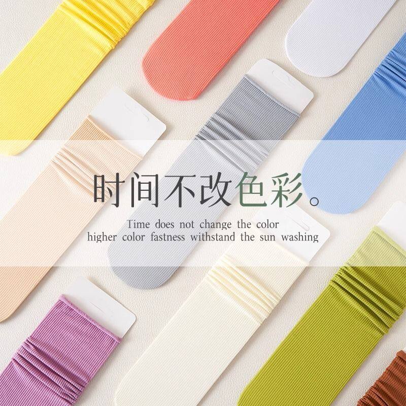 百搭袜子女冰冰袜四季薄款天鹅绒纯色丝袜中筒日系堆堆袜