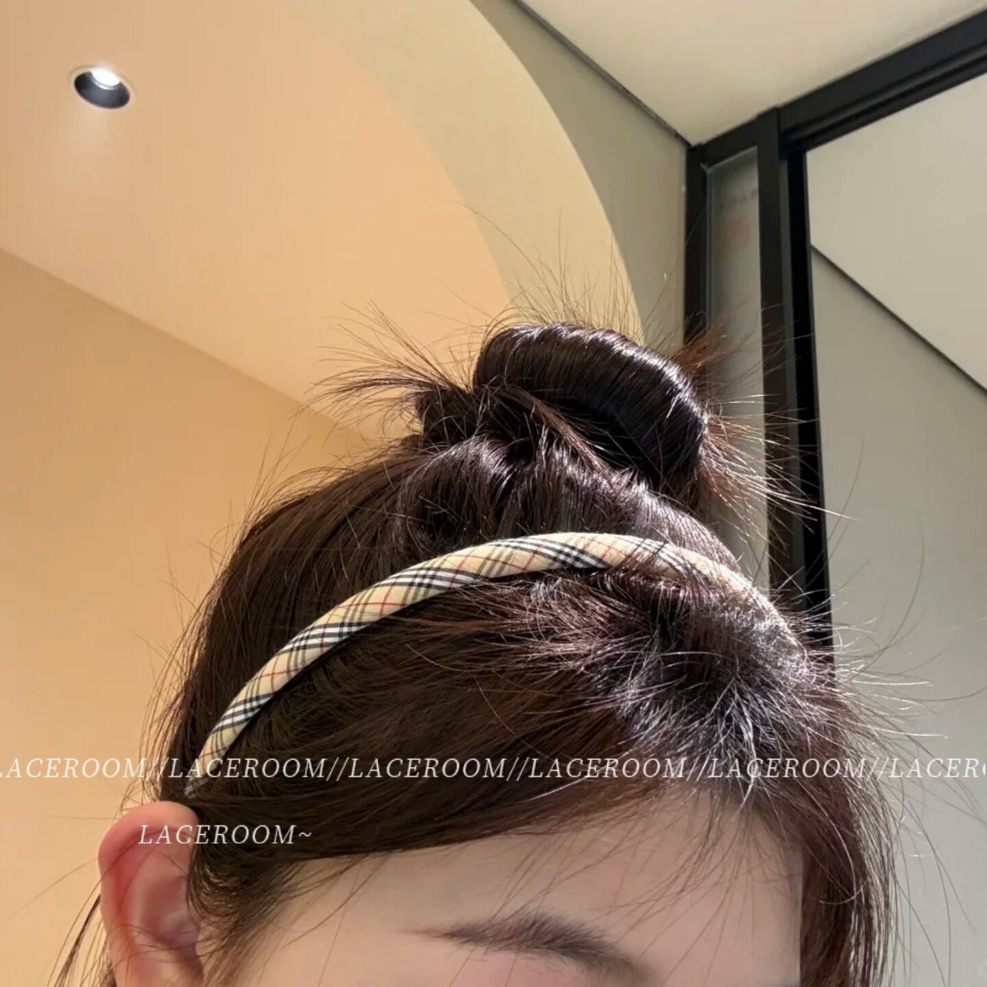 复古经典格纹发箍女细款2026新款高级感头箍春夏百搭压发洗脸发饰