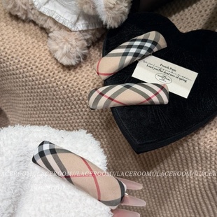 复古风！经典格纹掰掰发夹女新款高级感刘海碎发侧边bb夹百搭头饰