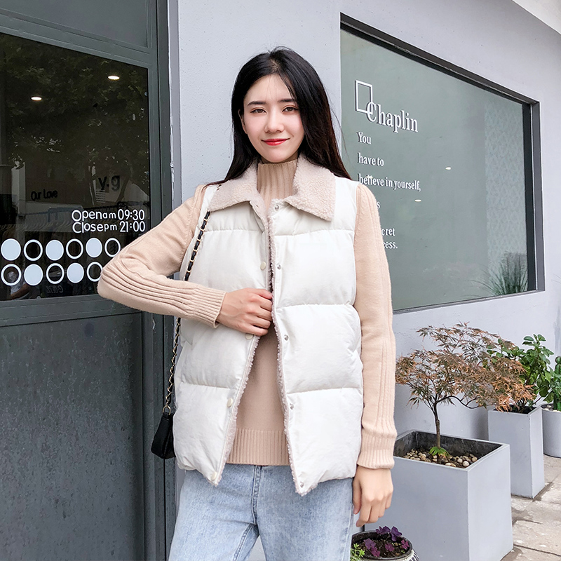羊羔毛外套女羽绒棉马甲女冬短款棉袄2019新款学生宽松显瘦棉服在类目 女装/女士精品, 马夹中 - 来自Buy2taobao.com提供专业的淘宝代购服务