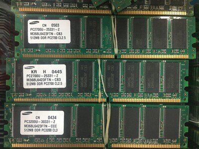 M368L6423FTN-CB3 三星 512MB PC2700U-25331-Z DDR 台式机内存条