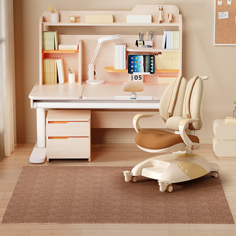 儿童学习桌实木中小学生书桌可升降家用写字桌课桌椅子套装
