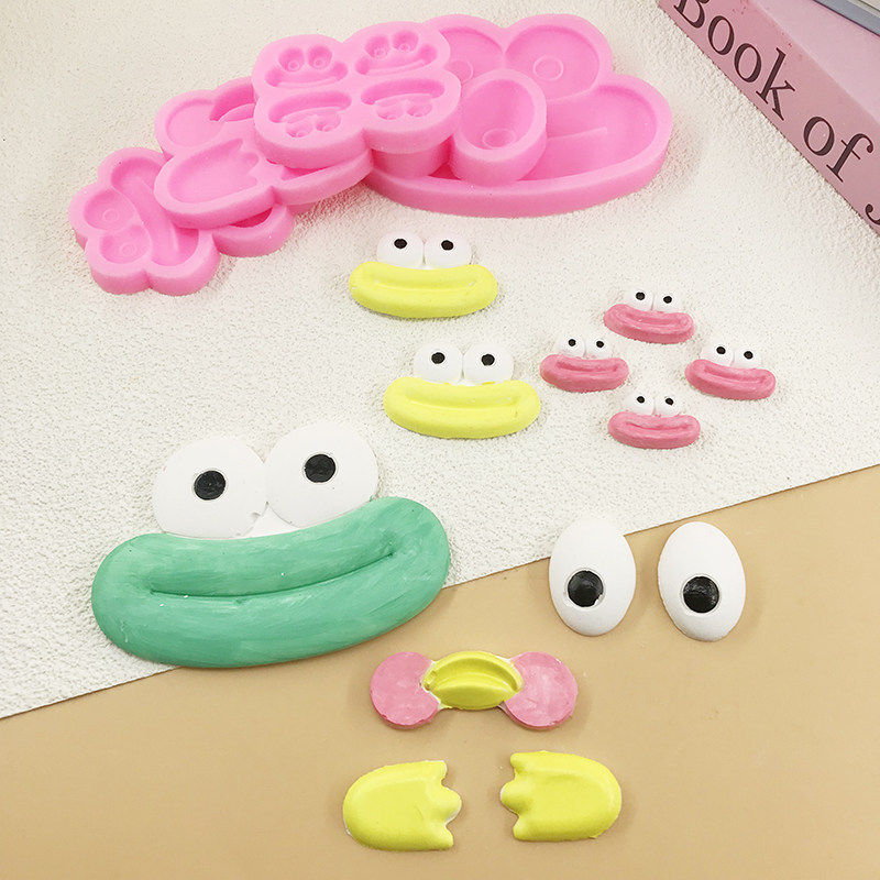 香肠嘴大眼睛硅胶模具鸭子脸蛋脚蹼巧克力翻糖蛋糕装饰食品级模具