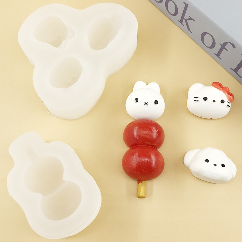 米菲kitty猫糖葫芦捏捏硅胶模具 巧克力翻糖蛋糕装饰食品级模具