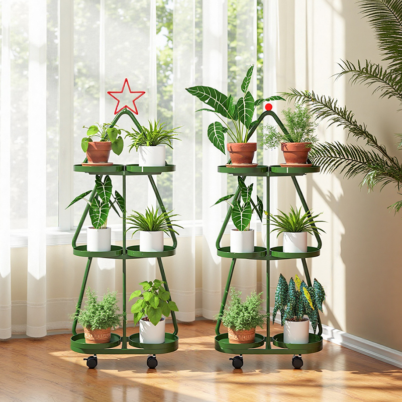 可移动阳台花架子客厅落地式花架植物置物架铁艺多层多肉花盆托架