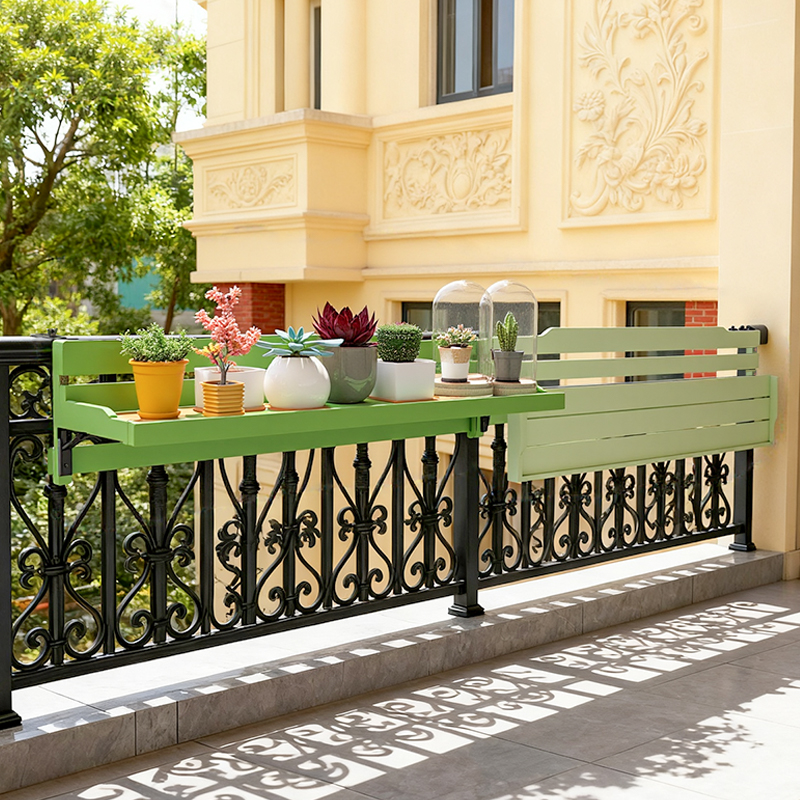 阳台护栏花架实木悬挂式折叠盆栽架子室内窗台花盆架置物摆放架子