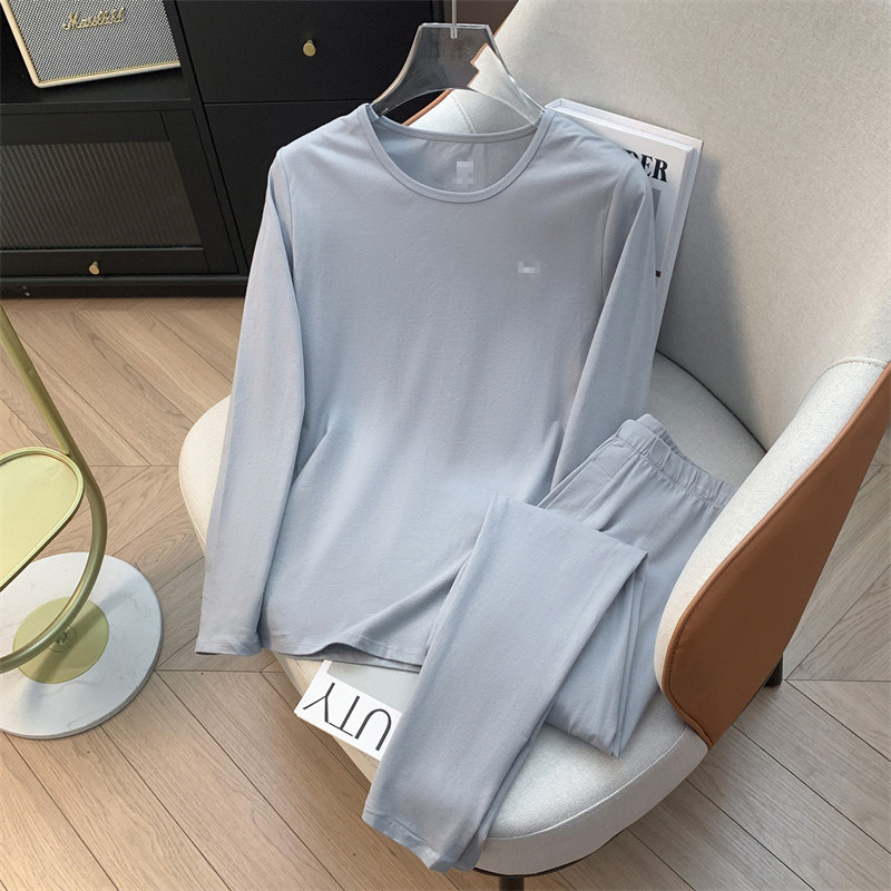 猫家圆领中青年秋衣秋裤套装男生大学高中学生纯棉保暖内衣男新款