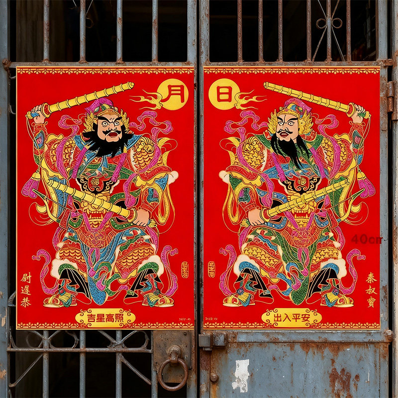 2026马年绒布门神贴大门防水门贴新年春节单门尉迟恭秦叔关羽张飞,节庆用品/礼品,门神,淘宝优惠券,粉丝福利购,淘宝优惠卷