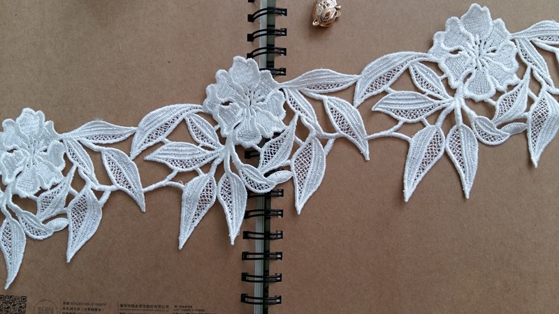 可爱精致DIY手工娃衣发饰材料 玫瑰花朵花边水溶花边辅料 宽12cm