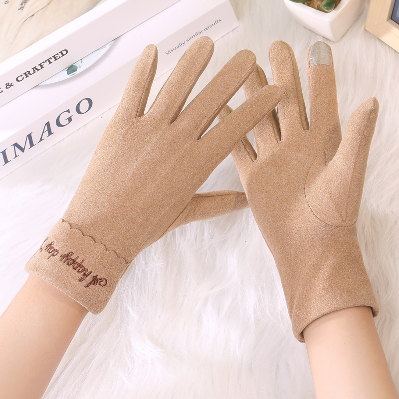 茹慕伊人女德绒触屏洋气保暖手套