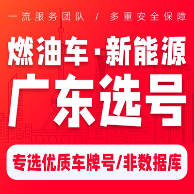 广州深圳车牌选号东莞佛山珠海中山惠州新能源车自编自选占用查询