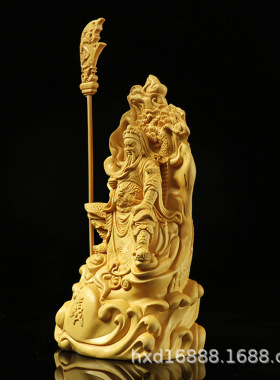 厂家黄杨木雕佛像家居工艺品摆件武财神关公关二爷禅意