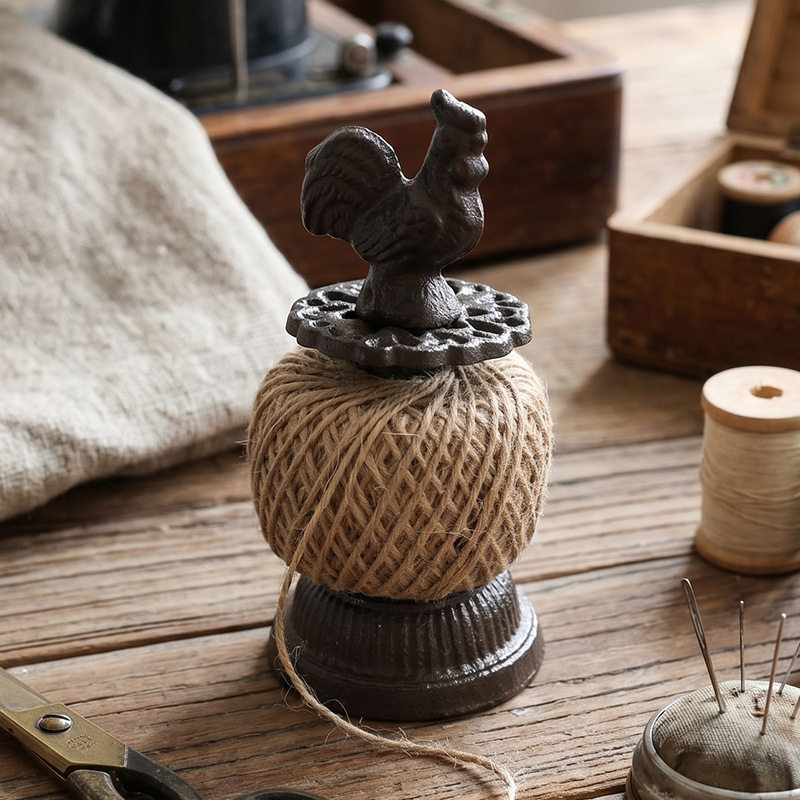 ZAKKA杂货铁艺工艺品 DIY工具 麻绳 剪刀 辅料 铸铁公鸡绕线轴