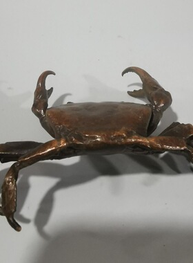 复古螃蟹茶宠摆件实心茶玩茶艺家居装饰文房螃蟹笔架