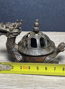 仿古龙龟香炉镂空葫芦盖薰香炉复古家居装饰工艺品摆件